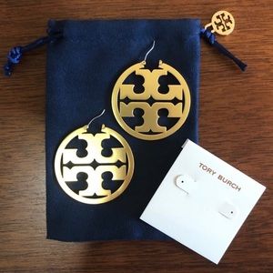 NIB Tory Burch Gold Miller Hoop Earrings